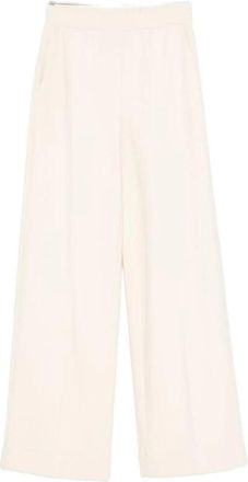 Semicouture Buddy Wolbroek - Dames - Wijde Broeken - Wit - L - Wol - Broeken