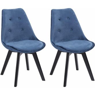 Happy Garden Set di 2 sedie nora in velluto blu con cuscino
