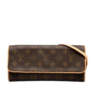 Louis Vuitton Pre-owned Clutches, female, Brown, Size: ONE SIZE Pre-owned Monogram Pochette Twin GM