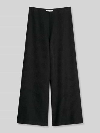 Marc O'Polo Wide Leg Hose in Strickoptik aus Baumwoll-Mix in Black, Gr&ouml;&szlig;e XL