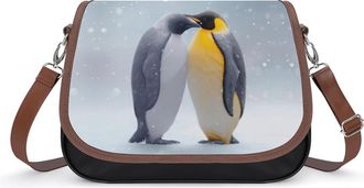 Generic Two Penguins in Snowy Fashion Womens Crossbody Bags Novelty Handbag Shoulder Bag Purse