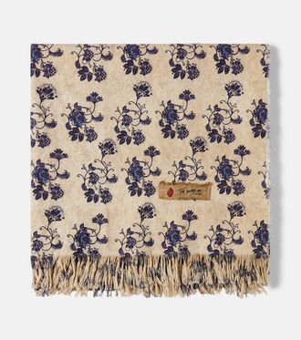 Lyria Sharpei floral cotton and linen throw