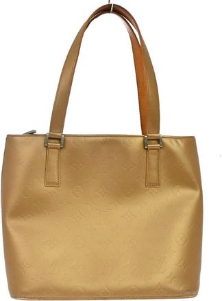 Louis Vuitton Mat Stockton Monogram Vernis Gold Patent_Leather Handbag (Pre-Owned)