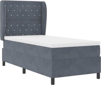 vidaXL Vidaxl - Cama Tipo Box Spring Gris Oscuro 100 X 200 Cm Terciopelo