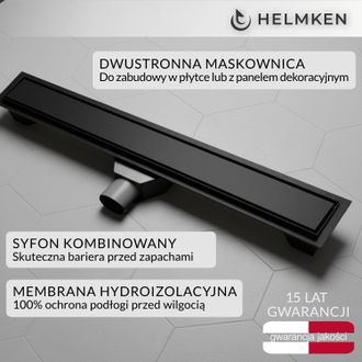 OEM Desag&uuml;e Lineal Helmken 37206602, 600x70 Mm, Negro Mate