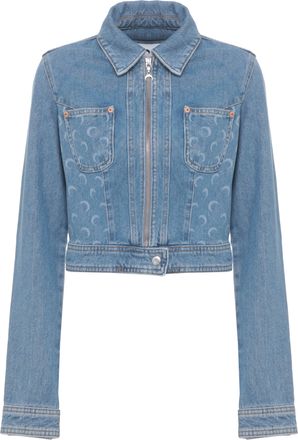 Marine Serre Light Blue Moon Pattern Denim Jacket