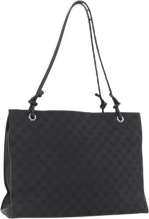 Gucci Pre-owned Shoulder Bags, female, Black, Size: ONE SIZE Pre-owned Vintage GG Canvas Tote