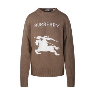 Burberry Round-neck Knitwear, female, Brown, Size: M Scarlett EKD Sweater