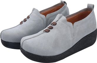 Generic Wedge Shoes Slip On for Women Shoes Rocker Soles Lightweight Platform Shoe Suede Loafers Shoe Comfortable Tennis Sneakers Orthopedic Trainers Walking 