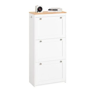 SoBuy Zapatero Con 3 Solapas Zapatero Estrecho Organizador Para Zapatos Blanco 59 X 26 X 116 Cm Fsr144-wn Sobuy Es