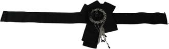 Dolce & Gabbana Crystal Waist Belt - Dames - Riemen - Zwart - L - Katoen - Accessoires