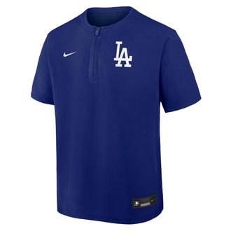 Nike Los Angeles Dodgers Authentic Collection Nike Mens Dri-FIT MLB 1/4-Zip Short-Sleeve Windshirt in Blue | 04HF0EXFLD-Q9T
