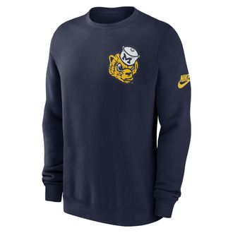 Nike Michigan Legacy Nike Mens College Pullover Crew in Blue | NKPV41SMWV-612