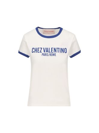 Tシャツ・カットソー VALENTINO T-SHIRT | PATTERN | STRIPED COTTON JERSEY Valentino Garavani Striped Jersey Cotton T-Shirt | Saks