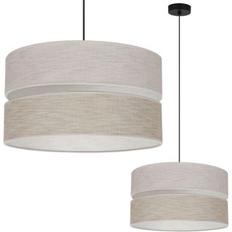 OEM L&aacute;mpara Colgante Duo Lino Negro 1 Luz Plana Beige L06 40cm