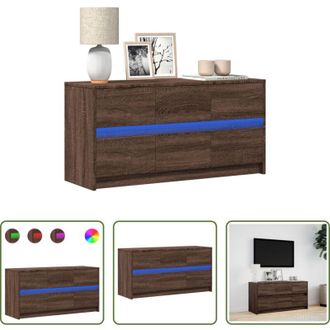 vidaXL vidaXL Mobile TV Rovere Marrone - Mobile Porta TV con LED Rovere Marrone 100x34x50 cm Truciolato