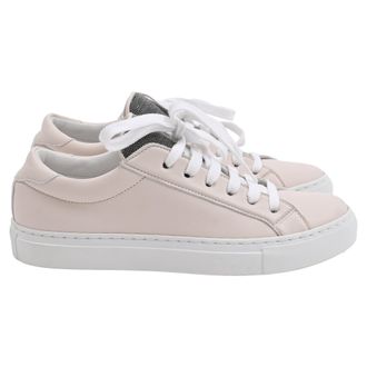 Brunello Cucinelli Monili Low Top Sneakers in Beige Leather