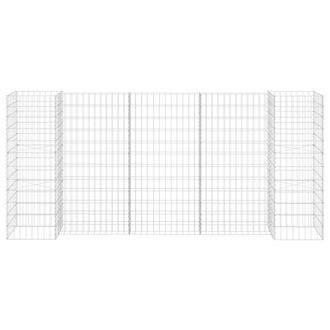Berkfield Home H-Shaped Gabion Planter Steel Wire 260x40x120 cm in Silver | Size: 260 x 40 x 120 cm