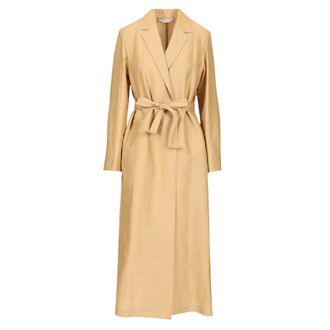 Max Mara Meandro Long Overcoat - female - Max Mara - Belted Coats - Yellow - M - Coats