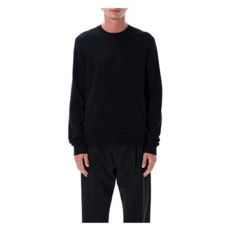 Comme Des Gar&ccedil;ons Round-neck Knitwear, male, Black, XL, Crew-neck Wool Jumper