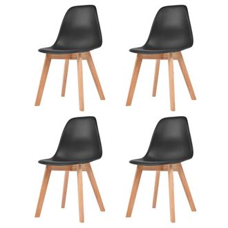 vidaXL Sillas De Comedor 4 Unidades Pl&aacute;stico Negro Vidaxl