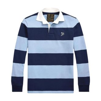 Polo Ralph Lauren Tops, Heren, Veelkleurig, M, Katoen, Klassiek-fit gestreept jersey rugbyshirt