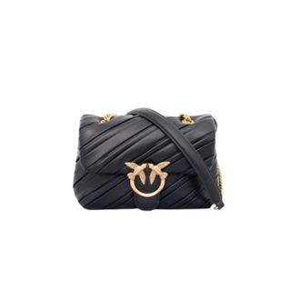 Pinko Mini Love Bag Puff - Dames - Schoudertassen - Zwart - ONE Size - Katoen - Tassen