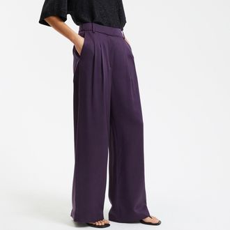 La Redoute Collections Wijde broek in lyocell met plooien