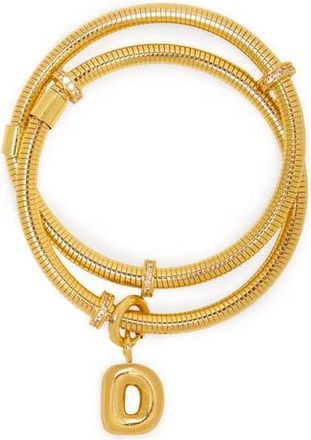 Saachi Bubble Charm Initial Bracelet in Gold - D at Nordstrom Rack
