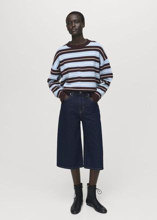 Mango Pullover righe oversize cioccolato - Donna - XL - MANGO