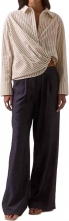 Sovere Taven Long Sleeve Shirt In Latte Stripe