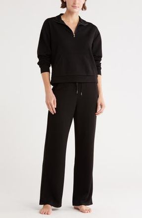 Tart Paxe Scuba Knit Half Zip Pullover & Pants Lounge Set in Black at Nordstrom Rack, Size X-Large