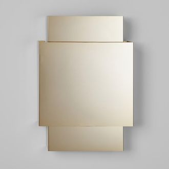 Maisons du monde Aplique de pared de acero dorado