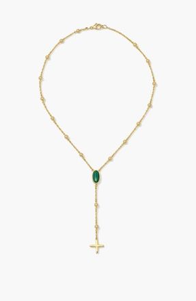 Yoj Rose Malachite Stone Necklace in Gold at Nordstrom