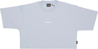 PROPAGANDA Cropped T-shirt met ribben - Dames - T-shirts - Blauw - L - Katoen - Tops