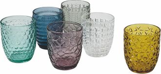 Villa D'Este Home Tivoli Juego de 6 vasos de agua Geometrie, 300 ml, multicolor