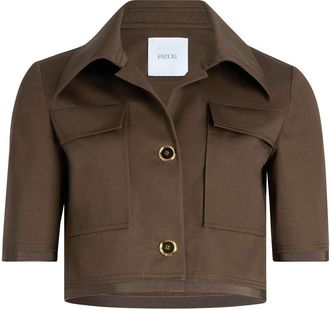 Patou short-sleeved cropped jacket - Brown