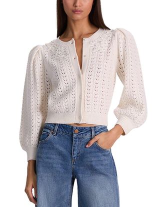 Alice & Olivia Alice + Olivia Doris Puff Sleeve Wool-Blend Cardigan