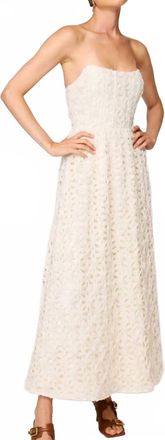 Line & Dot Aris Strapless Maxi Dress In White