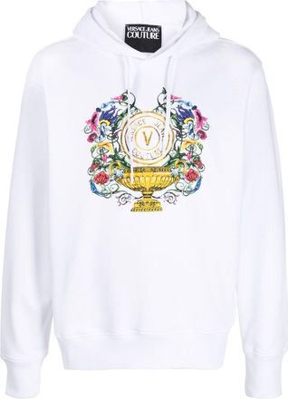 Versace Jeans Couture logo-print hoodie - men - Cotton - M - White