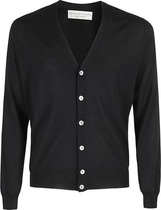 FILIPPO DE LAURENTIIS Cardigan Bottoni Merino - Heren - Vesten - Zwart - L - Truien & Vesten