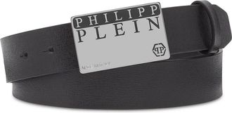 Philipp Plein Leather Belt TM - Heren - Riemen - Zwart - 85 CM - Leer - Accessoires