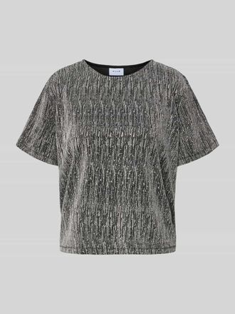 Vila Cropped T-Shirt mit Rundhalsausschnitt Modell SILNA in Silber, Gr&ouml;&szlig;e XL