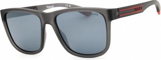 Polaroid Polarized Grey Mirror Square Mens Sunglasses PLD 2155/S 0RIW/EX 57
