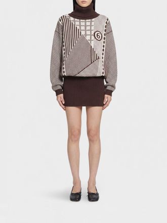 Maison Margiela Jacquard Logo Wool-Blend Knit Turtleneck Mini Dress