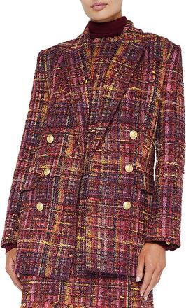 L'agence Lagence Aimee Relaxed Double Breasted Wool-Blend Blazer