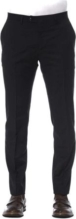 Trussardi Zwarte Wol Ritsbroek - Heren - Nette broeken - Zwart - 4XL - Wol - Broeken