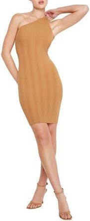 Good American One-Shoulder Pliss&eacute; Knit Minidress in Canyon003 at Nordstrom Rack, Size X-Large