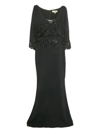 Badgley Mischka Verfraaide maxi-jurk - Zwart
