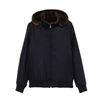 La Fileria Giubbino in Lana Vergine - Heren - Jassen - Blauw - Maat: XL Wol